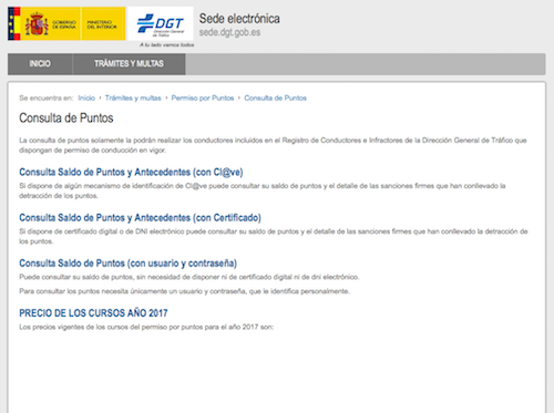 Consulta puntos carné